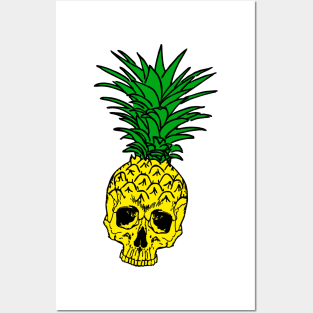 pineapple skull Posters and Art